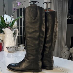 Gucci Betis Glamour Black Leather Knee High Leather Boots size 37 1/2 - 7.5